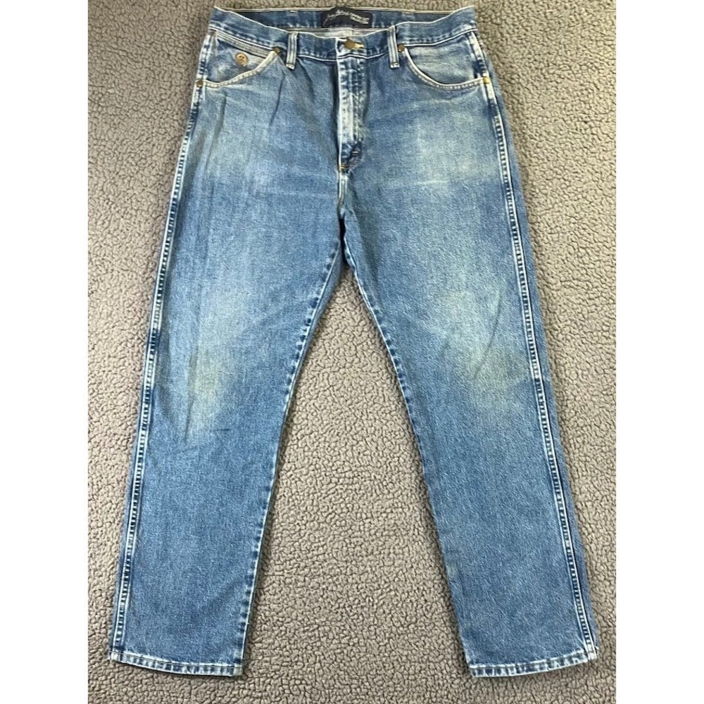 Wrangler George Strait Cowboy‎ Cut Relaxed Fit Jeans Blue Medium Wash Mens 33x28